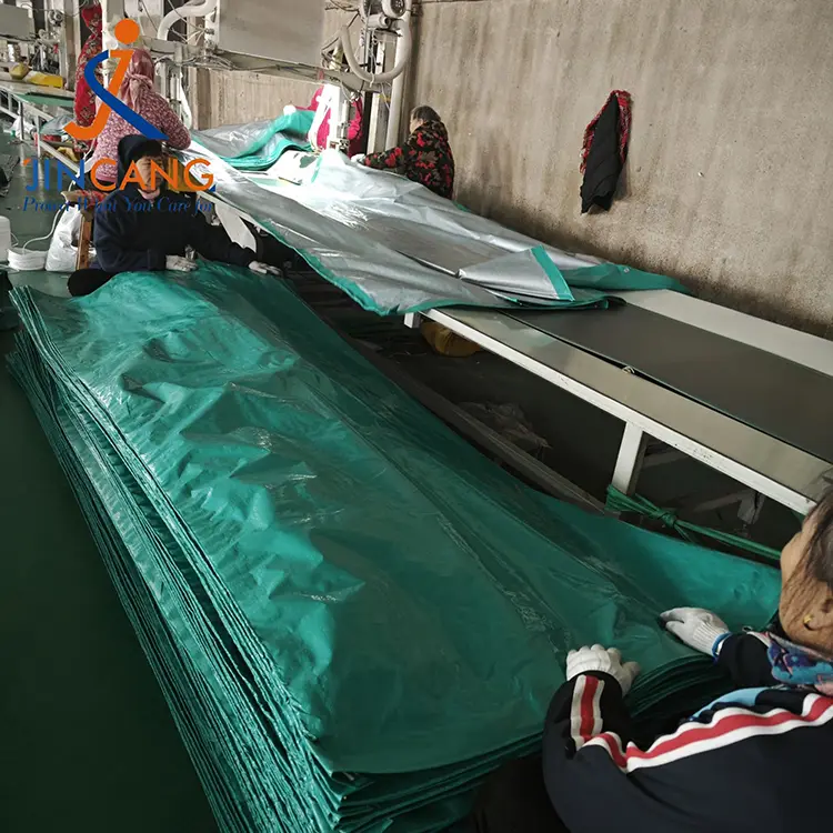 120 gsm grøn sølv pe tarpaulin