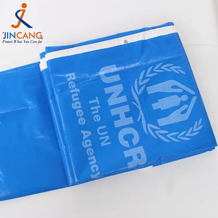 220g blå hvid med print pe tarpaulin