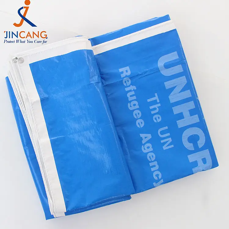 220g blå hvid med print pe tarpaulin